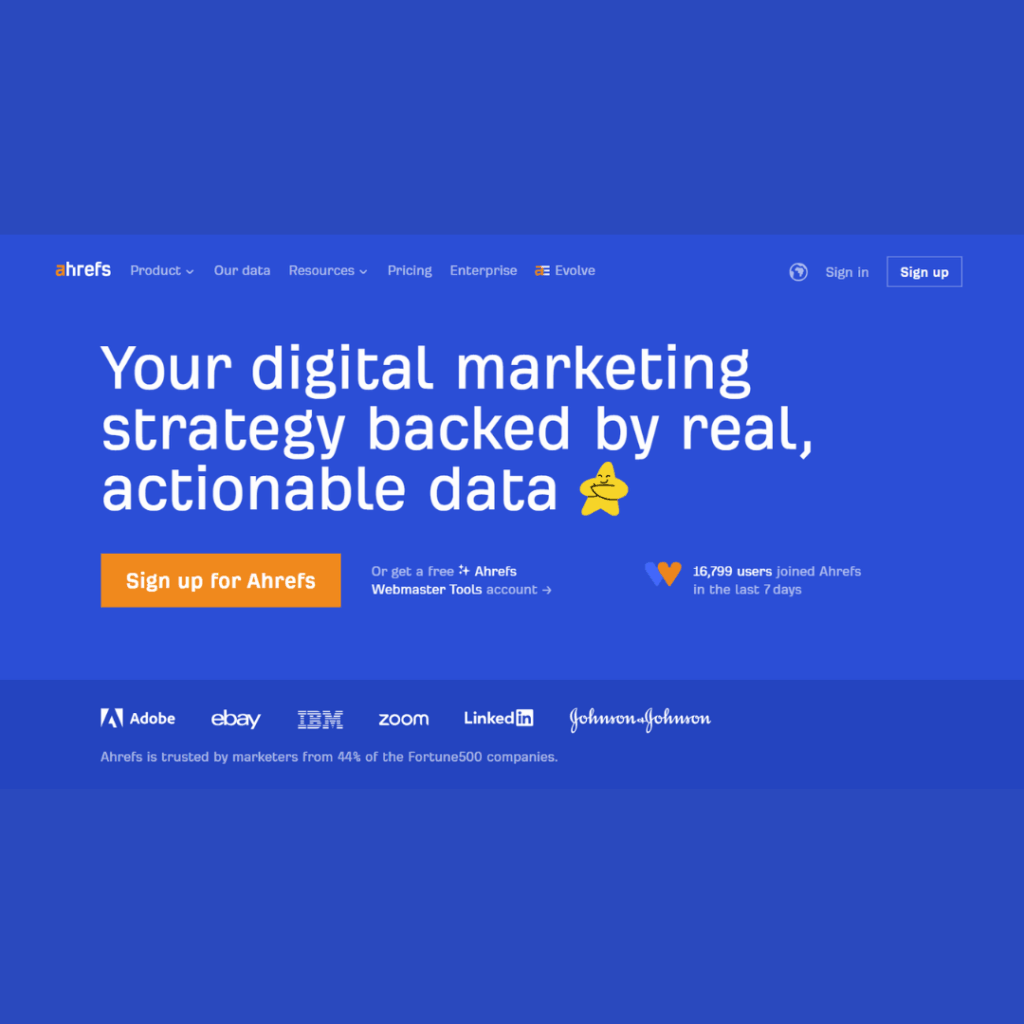 Ahrefs homepage