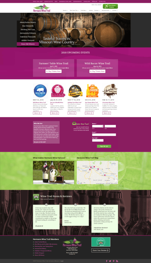 Hermann Wine Trail Case Study - New Website