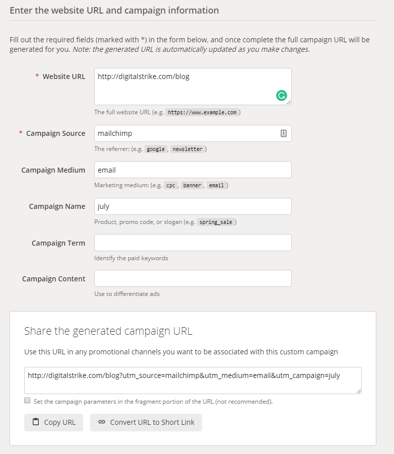 Setting UTM Parameters