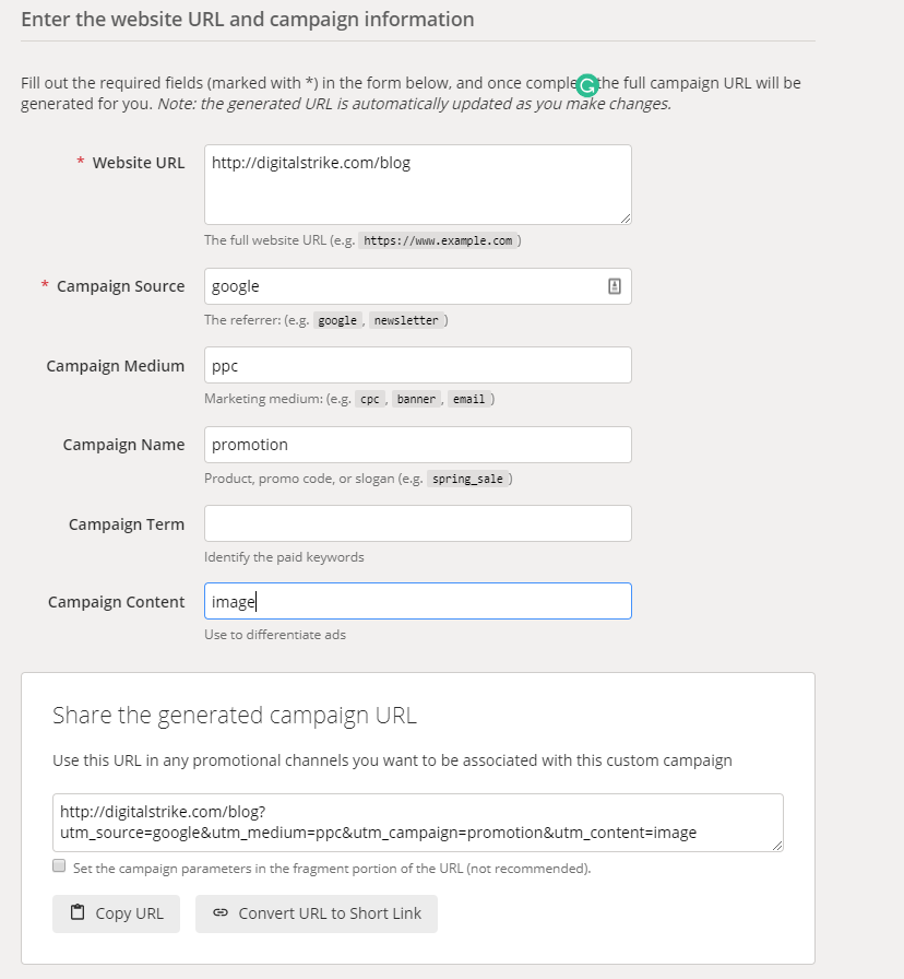 Setting UTM Parameters for PPC